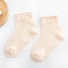 Calcetines de verano para niñas, finos y huecos, invisibles, de malla transpirable, de algodón, de color liso, para niños grandes