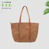 Bolsa Tote de Papel Kraft Lavável Grande Capacidade Bolsa de Mão para o Dia a Dia Bolsa de Ombro Bolsa de Axila Retrô Processamento Personalização