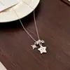 Collar con Colgante de Estrella de Circonita de Cinco Puntas para Mujer, Diseño Nicho, Moda de Alta Gama, Elegante, Versátil, Cadena para Clavícula, Accesorios