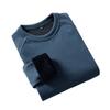 Suéter masculino de outono e inverno em veludo dupla face com gola redonda, masculino, espessado, cor sólida, forrado com fleece, camiseta térmica quente