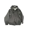 Suéter con Capucha y Cuello Henley Color Gris Oscuro para Hombre, Tejido de Punto Pullover para Otoño e Invierno, Chaqueta Casual de Alta Gama Estilo Americano