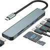 Estación de Acoplamiento Multifunción 7 en 1 USB-C a HDMI de Alta Definición 4K Divisor de Hub USB 3.0