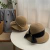 Sombrero de Paja de Nuevo Estilo 2022 para Mujer Verano Sombrilla Protector Solar Vacaciones en la Playa Junto al Mar Plegable Estilo Francés Sombrero de Pescador Tejido de Paja Estilo Japonés