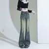 Jeans Feminino Primavera Verão 2026 Novo Estilo Outono Inverno Com Pelúcia Cintura Alta Emagrecedor Bodycon Stretch Skinny Flare