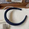 Nuevo Coletero Azul a Cuadros Estilo Coreano para Niñas, Lazo de Tela Hecho a Mano para Moño con Diadema de Corona Alta para Mujeres