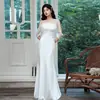 Vestido de Noche Blanco Sirena Ligero Vestido de Boda 2026 Nuevo Verano Lujo Ligero Nicho Vestido de Anfitriona Vestido de Brindis de Novia para Mujer