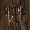 2024 Lançamento Estação Independente Transfronteiriço Elemento Carpa Impressão Digital 3D Camisa Solta Tendência Manga Curta Top Masculino