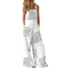 Mono de Verano 2026 Estilo Resort Transfronterizo Europeo y Americano para Mujer Tallas Grandes Estampado con Tirante de Botón Ajustable Pantalones de Pierna Ancha para Mujer