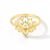 Anillo de Flor de Loto Hueca Vitalidad Retro Moda Personalidad Venta Caliente Europea y Americana Alto Sentido para Hombres y Mujeres