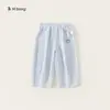 Roupas Infantis Youbao Calças para Meninos Verão Novo Azul Claro Listrado Calças Cropped Infantis Finas Respiráveis Calças Casuais para Bebê