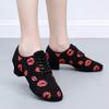 Zapatos Nuevos de Profesor Negro Labio Rojo Interior Tacón Alto 5cm Exterior Damas Baile Cuadrado Transpirable Latino Marinero Baile