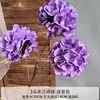 Hortensia de Milán de 3 cabezas para bodas, material para salón de bodas, flor artificial suave, hortensia de madera grande, flor de simulación, venta al por mayor