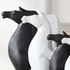 Ornamento de Cavalo de Guerra Cerâmico Minimalista Nórdico Preto e Branco para Sala de Estar, Sala de Jantar, Hall de Entrada, Bar de Vinhos, Hall de Entrada, Armário Divisório, Decoração de Designer