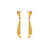 Pendientes Elegantes de Acero Inoxidable con Diseño Retro Irregular Geométrico Cuadrado Hueco Corazón de Melocotón Poker Europeos y Americanos de Nicho Venta al por Mayor