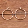 17 Estilos de Acessórios para Joias DIY de Liga Banados a Ouro Rosé, Pingentes em Forma de Lua, Redondos, Coração, Encantadores Designs Vazados em Resina