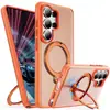 Funda de teléfono con soporte, acabado mate, carga magnética, dos en uno, carcasa rígida de PC engrosada, adecuada para teléfonos Samsung