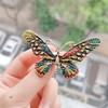 Broche de borboleta exagerado europeu e americano de liga com strass de diamante para menina, alfinete fofo, acessórios de corsage da moda populares