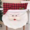Decoraciones Navideñas Transfronterizas Nueva Cuadrícula Roja Negra Creativa Dibujos Animados Cuadros Cubierta para Silla de Pareja para Ancianos Cubierta para Silla de Mesa