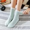 Calcetines de terciopelo coral para mujer invierno más terciopelo acolchado color sólido calcetines de piso calcetines para casa cálidos calcetines de luna fabricantes de Zhuji mayoreo
