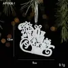 Decoraciones Navideñas Transfronterizas Escena Blanca Brillante Suministros de Decoración Anillo de Ratán Colgante de Puerta Colgante de Tienda Colgante Colgante