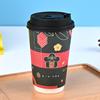 Vaso desechable para té con leche 14 oz vaso de papel de doble capa vaso de café hueco publicitario vaso engrosado para leche de soya logo