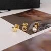 CELI Novo Nicho Design Star Pearl Diamond C em forma de brincos de combinação para mulheres francês brincos diários simples