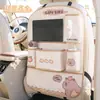 Bolsa de Armazenamento de Carro Desenho Animado Bolsa de Armazenamento Criativa de Couro Estampado Capivara para Encosto de Banco de Carro Bolsa de Armazenamento Suspensa para Carro