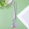 Cordão de Celular Ursinho Doce Macaron Pingente de Resina Tira de Pulso Trançada Cordão Universal Anti-Queda para Chaves Bolsas