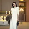 Vestido Suéter de Punto Grueso Cálido para Comercio Exterior Otoño/Invierno, Para Abrigo y Capas, Vestido de Moda Holgado de Tendencia