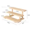 Soporte de Exhibición de Escritorio Hecho de Madera Maciza para Decoraciones de Compromiso, Soporte de Exhibición de Vino de Frutas, Estante de Almacenamiento de Escalera para Figuras de Caja Ciega de Suculentas