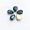 Taladro de vidrio de alta calidad con forma de gota de agua y base puntiaguda, con diamantes de imitación dorados, para coser a mano, para ropa, zapatos, bolsos y accesorios de joyería.