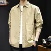 Camisa de algodón puro estilo japonés, prenda exterior de manga larga de alta gama para hombre, nueva ropa de trabajo otoño 2026, versátil, talla grande, adecuada para primavera y otoño