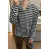 Outono de 2026 Novo Estilo Estilo de Hong Kong Interno Tamanho Plus Gola V Manga Longa Camiseta M-5X HT261198-P25