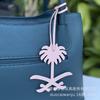 Nuevo Colgante de Bolso Mochila con Cuerda de Coco y Cuero Colgante de Cuero Forma de Palmera de Coco Cordón de Cuero Joyería de Cuero de Guangdong