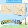 Conjunto de Ferramentas de Pintura Infantil Decoração Pendurada de Madeira para Pintura Molde de Pintura Conjunto de Pintura Colorida DIY