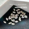 Broca para uñas de circonita grande con base plateada, adornos en forma de roca cuadrada blanca, azúcar, base puntiaguda ovalada, broca para uñas con forma especial