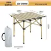 Mesa dobrável de aço inoxidável espessada Bancada de cozinha Bancada de viagem portátil ao ar livre Mesa de churrasco de console especial