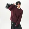 Suéter Pulôver para Adolescentes no Outono e Inverno, Gola Redonda, Tamanho Grande, Solto, Estilo Preguiçoso, Camisa Base de Lã com Top Interno