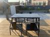 Mesa e Cadeira para Churrasco ao Ar Livre à Prova d'Água Estilo Nórdico Varanda Sala de Sol Acampamento Quintal Mesa e Cadeira de Ferro e Madeira Plástica Luxo Leve