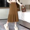 Falda de Punto Plegada para Mujer, Nuevo Estilo Otoño/Invierno 2026, Cintura Alta, Adelgazante, Falda de Paraguas de Línea A de Longitud Media