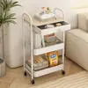 Estante de almacenamiento con carrito pequeño, de pie, multicapa, móvil, para almacenamiento en sala de estar y cocina, carrito de almacenamiento de bocadillos para dormitorio, venta al por mayor