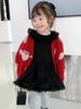 Ropa para Niños Venta al por Mayor Cárdigan de Punto para Niñas Otoño 25 Nuevos Tops para Niños Suéter con Cuello en V para Bebés Ropa Exterior para Niñas