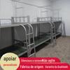 Trabalhadores do local personalizado da fábrica para cima e para baixo alta e baixa cama de estrutura de ferro beliche estudante equipe da fábrica para cima e para baixo dormitório cama