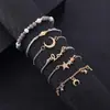 Amazon Pulsera de Seis Piezas con Colgante de Estrella y Luna Estilo Bohemio Personalidad Moda Diaria Versátil para Mujeres