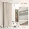 Cortinas Blackout com Textura de Veludo Chenille, Design Floral Jacquard, Estilo Francês Creme para Sala de Estar e Varanda, Cortinas Prontas Keqiao