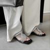 ~Luce Estilo Festivo con Falda y Sandalias para Mujer con Punta Cuadrada Trenzadas Caladas de Tacón Bajo Cómodas Zapatos Romanos