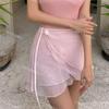 Traje de Baño Ballet de 3 Colores] Falda Antideslizante de Una Pieza Estilo Ins Doble Capa Estilo Deseo Puro Chica Hot Falda Corta