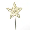 Enfeite de bolo lua e estrela três-dimensional Ferro estrela de cinco pontas Cartão de decoração de bolo de aniversário Bandeira de inserção Acessórios de panificação