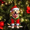 Nuevo Adorno Colgante de Animales Planos de Acrílico Transfronterizo Mundo Animal Fiesta Navideña Decoración de Árbol de Navidad Colgante Dibujos Animados