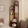 Perchero de esquina, estante de almacenamiento para dormitorio de pie, tendedero interior para el hogar, perchero multifuncional, estante de almacenamiento
